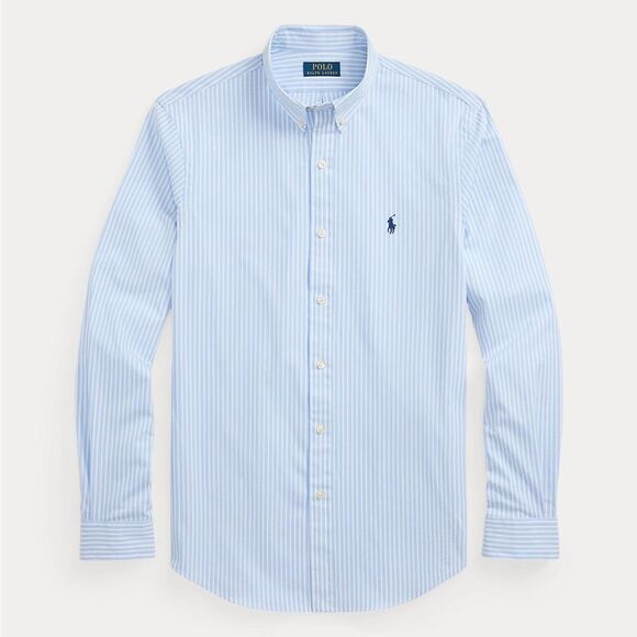 Ralph Lauren Boys Slim Fit Dress Shirt in Light Blue Stripe Broadcloth. Size 18. - Picture 4 of 7